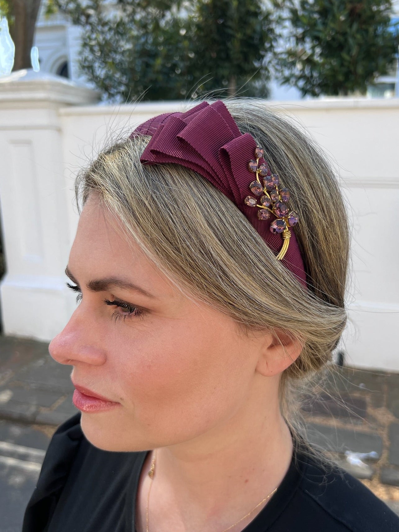 Burgundy headband
